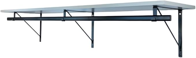 Custom Cut-to-Size Premium Wall-Mounted Shelf with Rod and Bracket Kit. 3/4" Thick Shelves, 14 inches deep. Customize The Length from 16" up to 72".