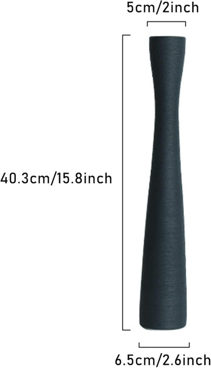 16.5 Inch Tall Skinny Ceramic Flower Vase, Dark Gray, 100% Handmade, Excellent Quality, Ideal for Home Decoration, Wedding, Birthday, Event, Centerpiece, Table, Floor Vase