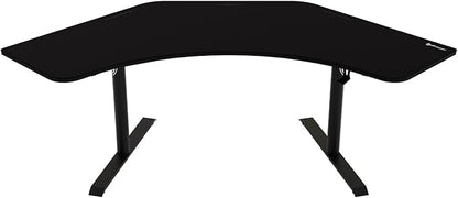 Arozzi Arena Angelo L Shaped GamingDesk, PC GamingDesk L Shape, Height Adjustable L Shaped Standing Desk for Home Office, with Full Coverage Mouse Pad (Pure Black)