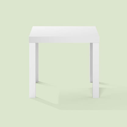 Bayan End Table, Square Side Table, for Small Spaces, Living Room, Bedroom, White