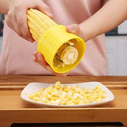 1 Piece Stainless Steel Cob Corn Stripper Corn Remover Stripping Tool Manual Corn Threshing for Removing Kernels from Fresh Corn(Yellow)
