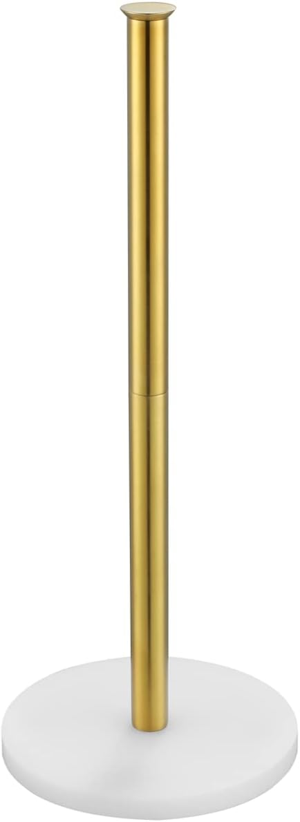 JQK Toilet Paper Storage Stand White Gold, 304 Stainless Steel Tissue Reserve Holder Dispenser for Bathroom, Brushed Gold, TPS180-WG