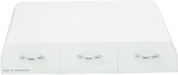 Mind Reader Single Serve Coffee Pod Organizer with 3 Drawers, 36 Pod Capacity, Countertop, 12.25"L x 13.5"W x 2.5"H, White (Pack of 8)