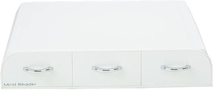 Mind Reader Single Serve Coffee Pod Organizer with 3 Drawers, 36 Pod Capacity, Countertop, 12.25"L x 13.5"W x 2.5"H, White (Pack of 8)