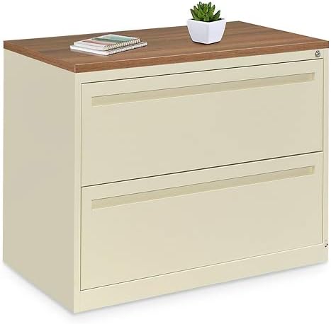 NBF 36" W - 2 Drawer Black Lateral File Cabinet – Steel Metal Filing Cabinet with Locking Drawers - Heavy Duty Cabinets for Organized Office File & Folder Storage