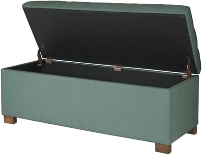 HomePop Large Storage Ottoman Bench with Lift Off Lid, Teal 46" x 18" x 18"