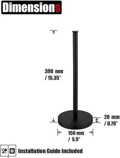 JQK Toilet Paper Storage Stand Matte Black, 304 Stainless Steel Thicken 0.8mm Tissue Reserve Holder 3 Rolls Dispenser for Bathroom, TPS180-PB