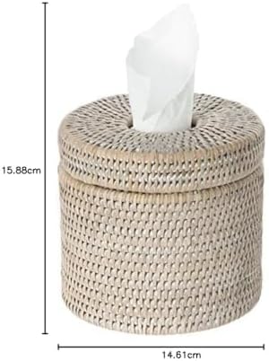 KOUBOO La Jolla Toilet Paper Roll Cover | Wicker Bathroom Decor | Freestanding Toilet Paper Storage, Basket with Lid, Bathroom Essentials, Decorative Tissue Holder, White-Wash