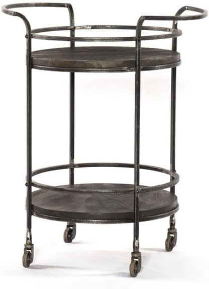 Pemberly Row Bar Cart in Transitional Gray Finish on Solid Wood with Iron Frame