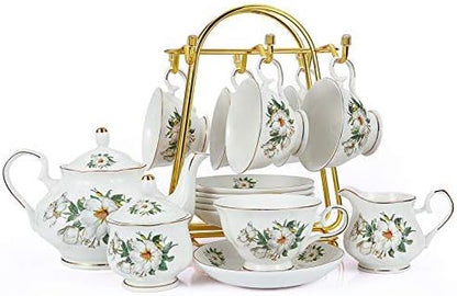 CHENP.HMC Home Storage Mug Hooks Stainless Steel Wire Rack Display Stand Service for Tea Cups,Bracket,Gold Metal Stand for Coffee Cups and Saucers.…