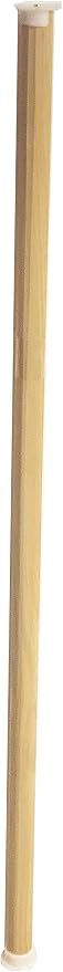 Closet Rod for Hanging Clothes, 4 FT Wood Closet Pole, 1-3/8" Thick Heavy Duty Closet Rod with Plastic Brackets & Screws, Natural Clothes Hanging Rod for Closet Organization, Made in USA