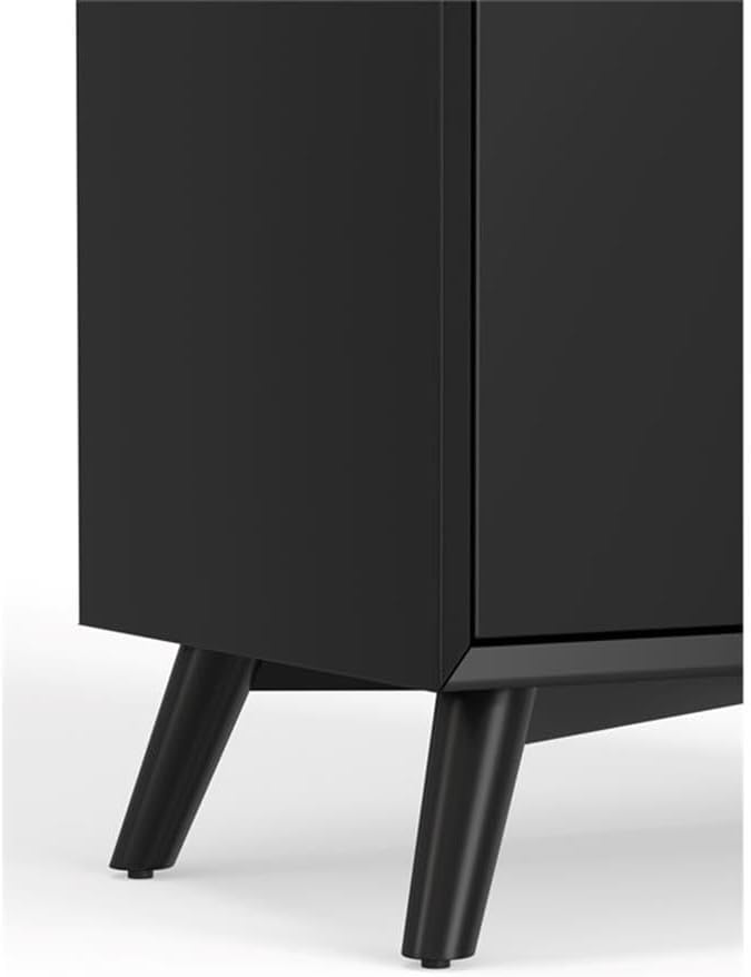 Alpine Furniture Flynn Mahogany and Veneer Bar Cabinet, Black
