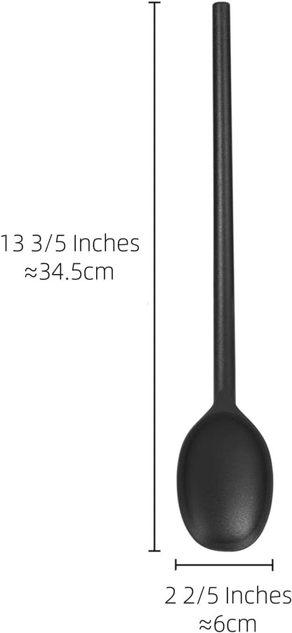 Silicone Cooking Spoon Set, High Heat Resistant Stiff Mixing Spoon, Extra Long Large Kitchen Utensil for Stirring and Serving, 13.6 Inches