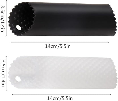 Sinnsally Garlic Peeler Skin Remover Roller,Easy Quick to Peeled Garlic Cloves with Silicone Tube Roller Garlic Peeling Kitchen Tool (Black,Clear)