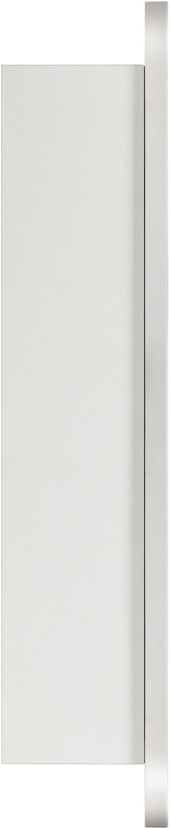 TEHOME 17.5'' x 29'' Polished Nickel Recessed and Surface Mount Bathroom Medicine Cabinet with Mirror Square Cornered Metal Framed Rounded Rectangle Medicine Cabinet Mirror