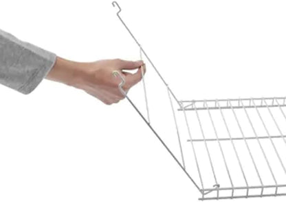 Rubbermaid Universal Closet 24 Inch Long Durable Steel Custom Wire Hanging Added Storage Shelf Accessory, White