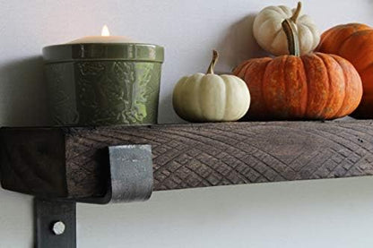 Urban Legacy Accent Shelves | Reclaimed Barn Plank | Set of 2 with Full Brackets (Coffee Bean 36"x 4.5"x 2")