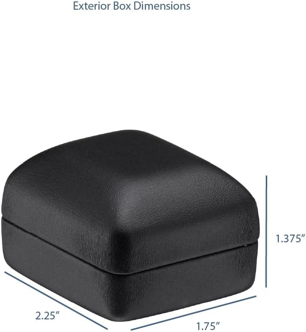 Ring Box – Black PU Leather Elegant Jewelry Gift Case for Proposal, Wedding, Graduation, Birthday, Anniversary