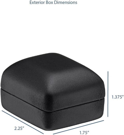 Ring Box – Black PU Leather Elegant Jewelry Gift Case for Proposal, Wedding, Graduation, Birthday, Anniversary