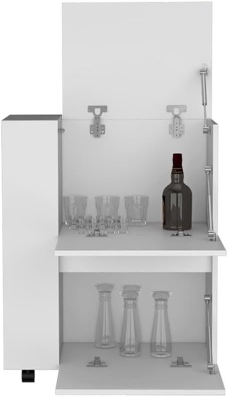 Pemberly Row Modern/Contemporary Bar Cart White Engineered Wood