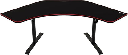 Arozzi Arena Angelo L Shaped GamingDesk, PC GamingDesk L Shape, Height Adjustable L Shaped Standing Desk for Home Office, with Full Coverage Mouse Pad (Black)