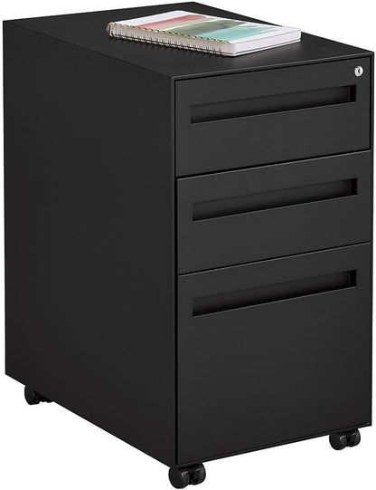 Brite Table Desk for Home and Office 3 Drawer Mobile Pedestals - Commercial Quality Small Computer Desk - 24"D x 60"W x 30"H Office Desk for Small Spaces - Simple Desk for Office and Study - Gray