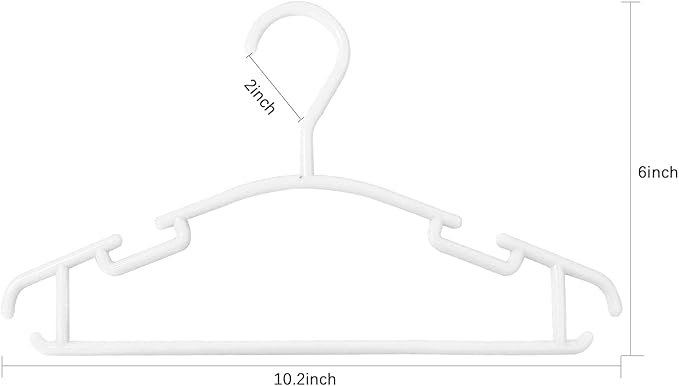 GoodtoU Kids Hangers 100 Pack Baby Hangers for Closet Toddler Hangers Plastic White Childrens Hangers Small Hangers 10.24inch (0-24 Months)