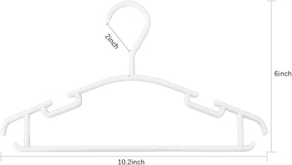 GoodtoU Kids Hangers 100 Pack Baby Hangers for Closet Toddler Hangers Plastic White Childrens Hangers Small Hangers 10.24inch (0-24 Months)
