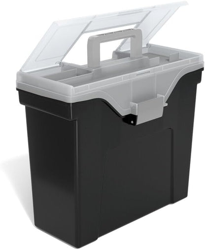 STAPLES Slim Portable File Tote, Letter Size, Black, 2/Pack
