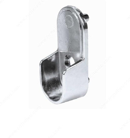 Closet Rod Kit - Oval Rod, 92 inch (2337mm) long with 6 end caps and center support. (Chrome)