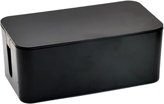Cable Management Box,Cord Organizer Box for Home and Office System to Cover and Hide, Power Strips, Cords,Surge Protector (Large, Black)