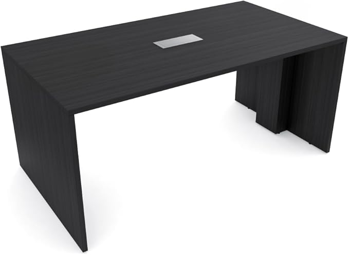 SKUTCHI DESIGNS INC. 4 Person Collaboration Table | Face-to-Face Desk | 36x66 All Laminate Team Desk with Power and Data| Asian Night and Silver
