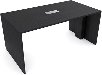 SKUTCHI DESIGNS INC. 4 Person Collaboration Table | Face-to-Face Desk | 36x66 All Laminate Team Desk with Power and Data| Asian Night and Silver