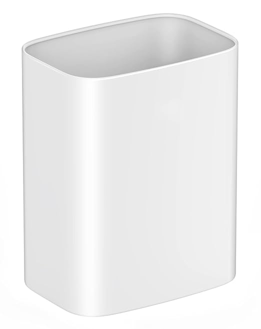 Cesun 3.4 Gallon Bathroom Trash Can, Small Office Garbage Can, Slim Metal Waste Basket for Bedroom, Dorm, Toilet, Near Desk, Under Sink, RV (White)