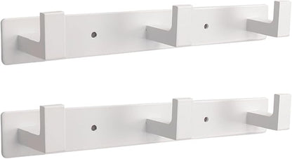 Coat Rack, Heavy Duty Stainless Steel 3 Tri Coat Hook Hanger, Wall Mounted Wall Hooks, Rustic Clothes Hook/Key Hook Rail for Bathroom Kitchen Entryway(2 Pack, 3 Hook White)