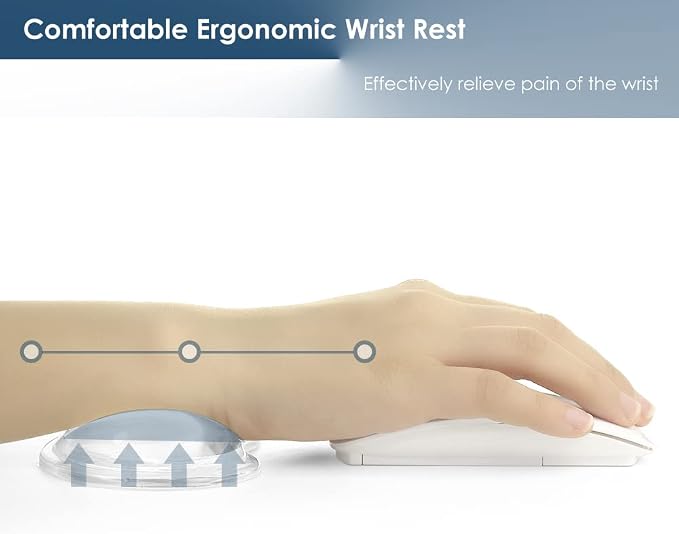 Soft Mouse Wrist Rest Pad Comfortable Cool Silicone Gel Ergonomic Cushion Small-Sized Hand Pain Relief Support Pad with Gel-Filled for Laptop Computer Office & Home (Transparent)