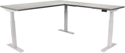Lift It, Electric Sit Stand Height Adjustable 72"x30" I 48"x24" L-Shape Office Desk for Office or Home, 4 Memory Digital Control with USB Charging, Charcoal Pattern Top, Silver Frame