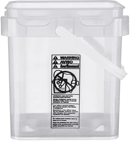 House Naturals Clear Food Grade Made in USA Plastic Bucket with lids, (Pack of 3) (5 Gallon)