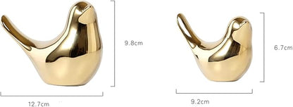 Fannuoncc Small Animal Birds Statues Home Decor Modern Style Gold Decorative Ornaments for Living Room, Bedroom,Cabinets, Office Desktop (2 Pack)