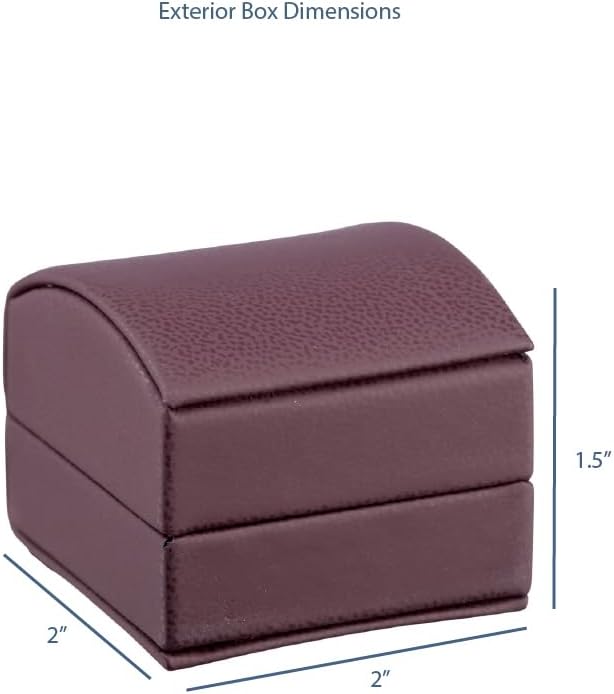 Luxury Dome-Shape Leather Earring Box for Women & Girls – Jewelry Gift Box Ideal for Studs, Small Hanging Earrings – Earring Case with Cream Ribbed Outer Box & Matching Bow Ribbon