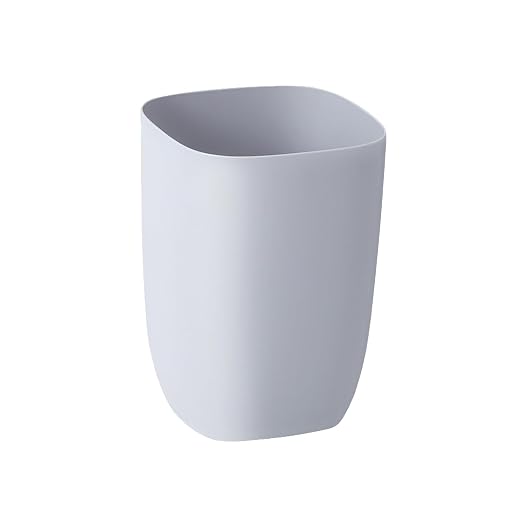 Bathroom Trash Can, Small Garbage Can for Bedroom, Living Room, Kitchen, Slim Cute Plastic Waste Basket for Office, 7L, Grey