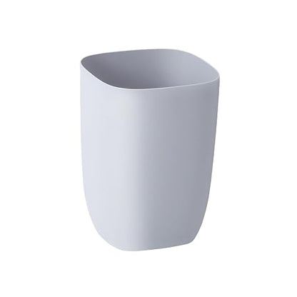 Bathroom Trash Can, Small Garbage Can for Bedroom, Living Room, Kitchen, Slim Cute Plastic Waste Basket for Office, 7L, Grey