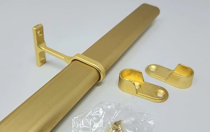 6-Case ProPack Kit Matte Brass 96" Long Oval Wardrobe Closet Rods with 12 End Cap Flanges and 6 Center Supports with Installation screws