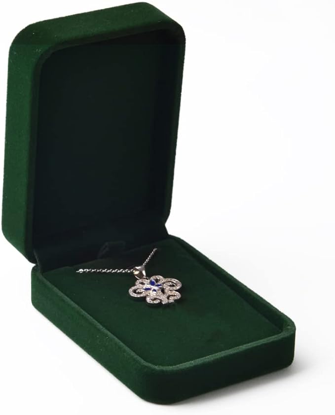 Green Small Necklace Box Velvet Jewelry Gift Box for Pendant Necklace Jewelry Pendant Gift Box