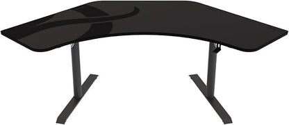 Arozzi Arena Angelo L Shaped GamingDesk, PC Gaming Desk L Shape, Height Adjustable L Shaped Standing Desk for Home Office, Computer Desk with Full Coverage Mouse Pad (Gun Metal)