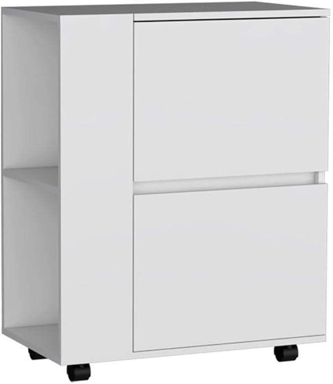 Pemberly Row Modern/Contemporary Bar Cart White Engineered Wood
