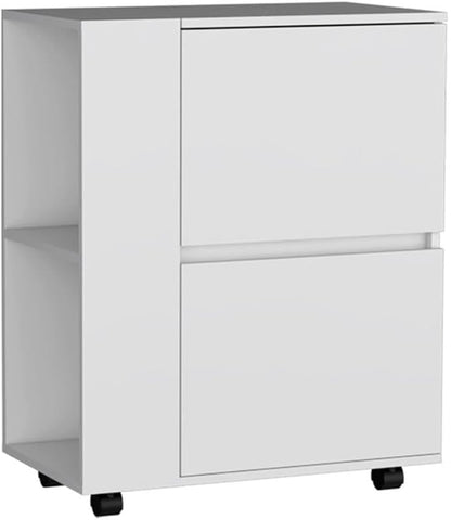 Pemberly Row Modern/Contemporary Bar Cart White Engineered Wood