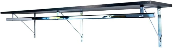 Custom Cut-to-Size Premium Wall-Mounted Shelf with Rod and Bracket Kit. 3/4" Thick Shelves, 14 inches deep. Customize The Length from 16" up to 72".