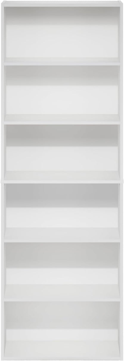 Furinno Jaya Simply Home Free Standing 6-Tier Open Storage Bookcase, White