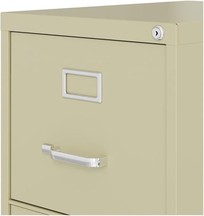 Scranton and Co 22" Deep 4 Drawer Letter File Cabinet in Putty, Fully Assembled